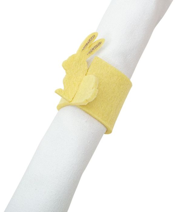 Serviettenringe aus Filz, Osterhase, gelb, 6er Pack von Moses