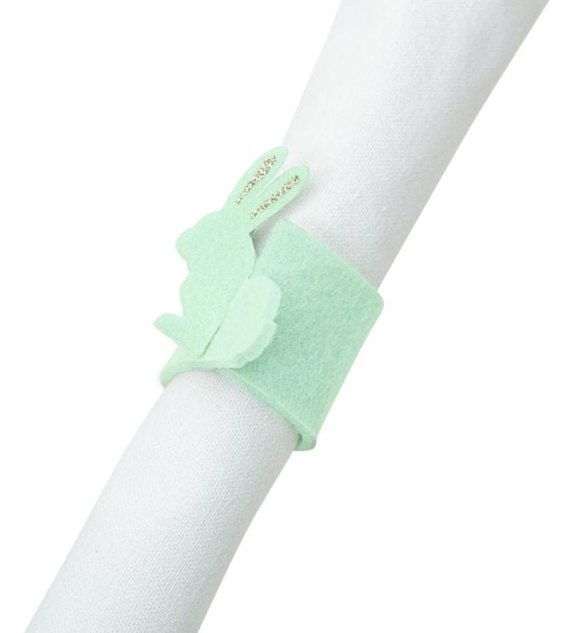 Serviettenringe aus Filz, Osterhase, mint, 6er Pack von Moses