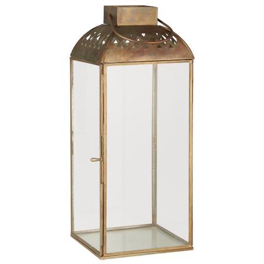 Laterne Alexander, Muster im Dach, Glas, Metall