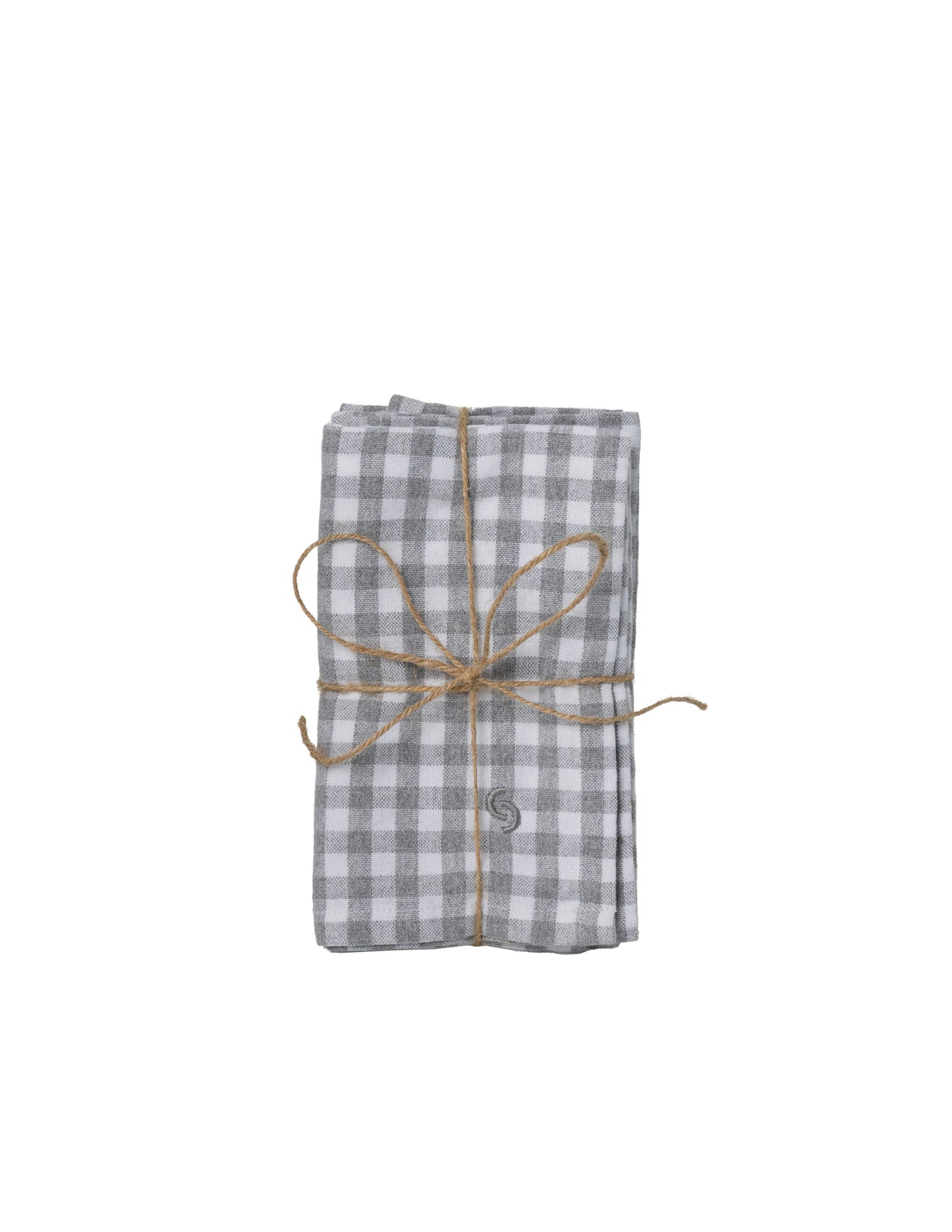 2er Set Stoffservietten - Rutan, hell grau von Storefactory