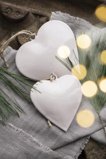 Anhänger Herz, Emaille, rosa, groß