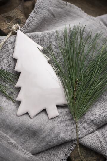 Anhänger Tannenbaum, Emaille, rosa, groß