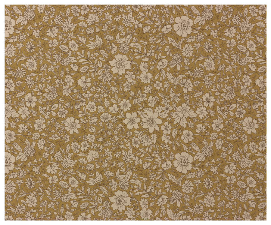 Maileg Papier, Geschenkpapier, Blossom, gelb/braun, 10m auf Rolle