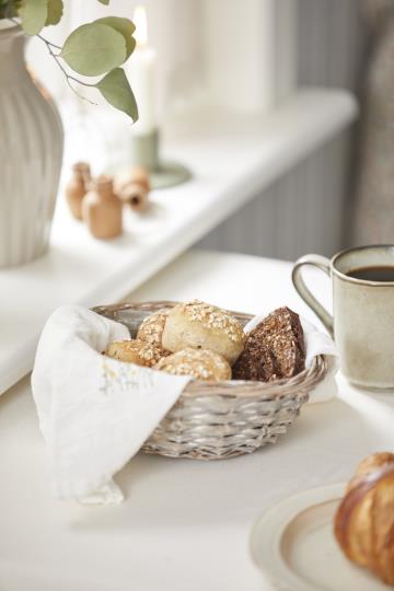 Brotkorb, rund, geflochten, Weidenholz