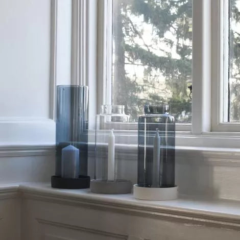 Kerzenhalter Storm, normale Kerze, hellgrau