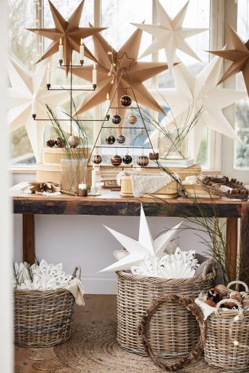 Papierstern zum hängen, natur, 7 Zacken, Ø: 90cm