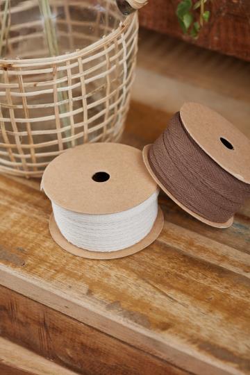 Baumwollband auf Spule, ash grey, 5m