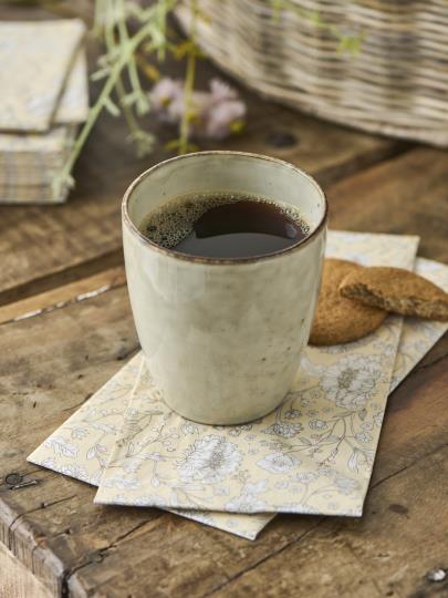 Serviette "secret garden" gelbe Blumen, 40 x 40 cm, 16 Stück