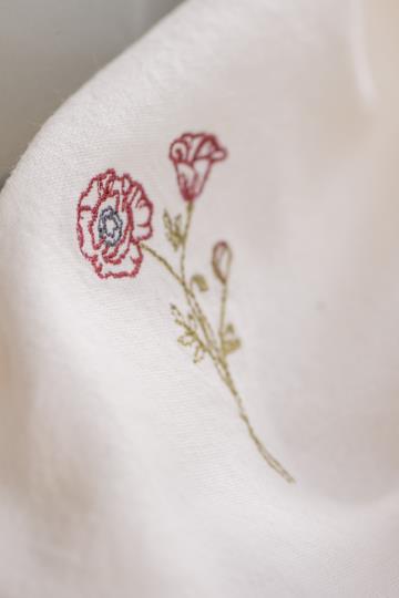 Stoffserviette Flora, Mohnblume, beige, 40 x 40cm von Ib Laursen