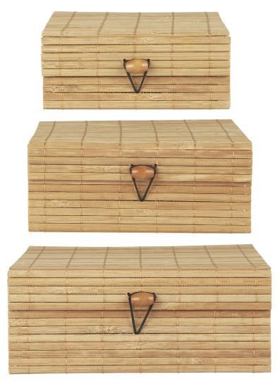 Bambusschachtelsatz, 3er Set, rechteckig