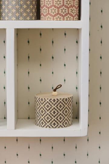 Bambusschachtelsatz, 3er Set, rund, 3 Motive