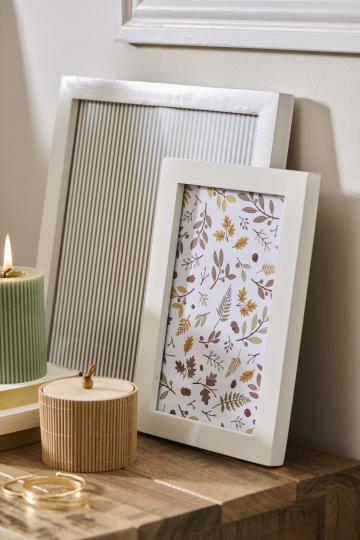 Bilderrahmen aus Vintage Holz, rechteckig, 12x20cm, weiß