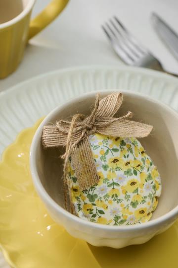 Anhänger, Ostereier aus Stoff, 6er Set, verschiedene Muster