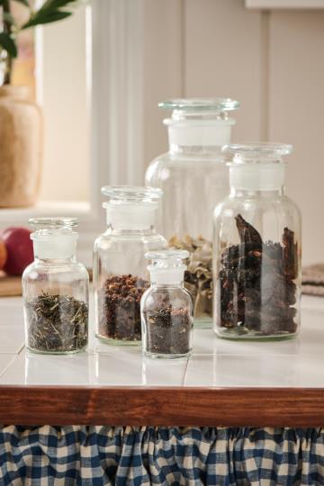 Apothekerglas, Vorratsglas, Glasbehälter, Glasdeckel, klein 250ml