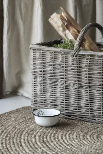 Schale für Hunde, Fressnapf, Emaille, weiß, mini