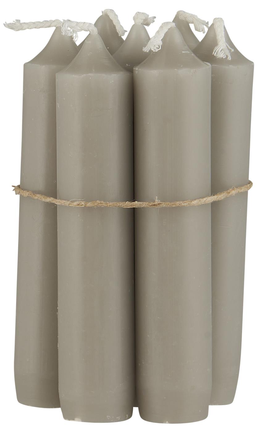 Stabkerze, kurze Kerzen, 11cm, hell grau