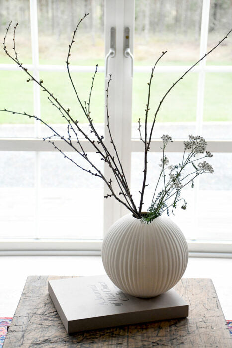 Keramikvase Vena, Kugelvase, groß, beige 22x22x20cm von Storefactory