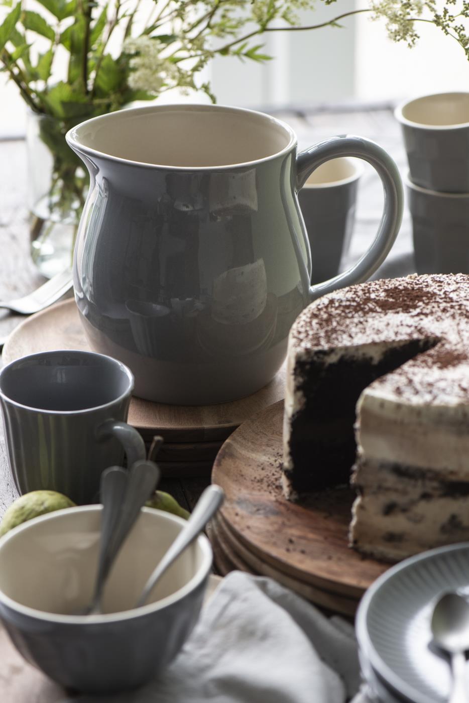 Krug Mynte, Kanne, Steingut, 2,5l, grau