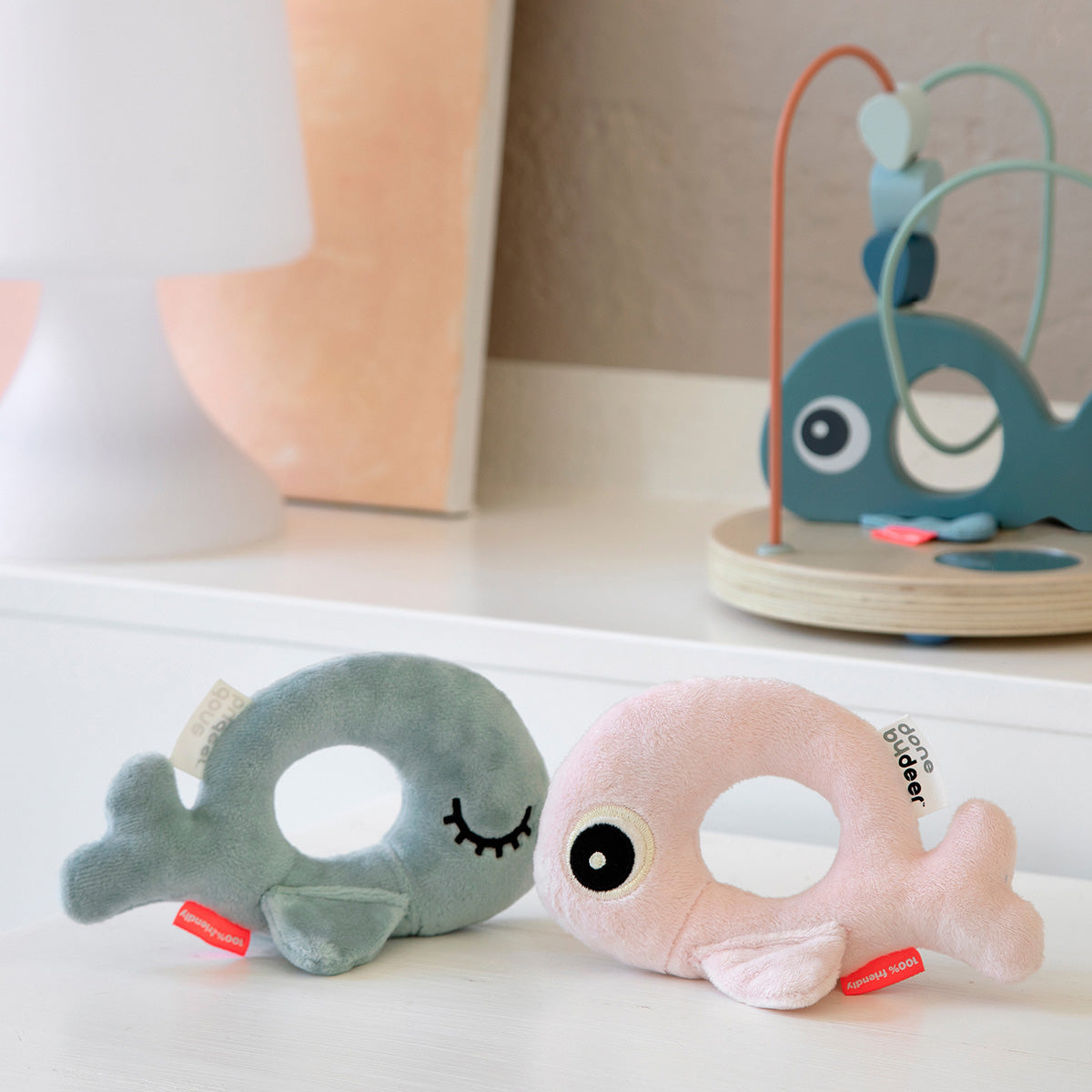 Rassel, Greifring Wally, rosa farben