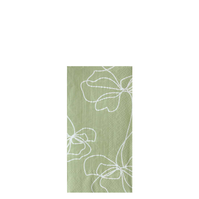 Papierserviette Blomma, grün, Blütenblätter 11 x 21cm von Storefactory