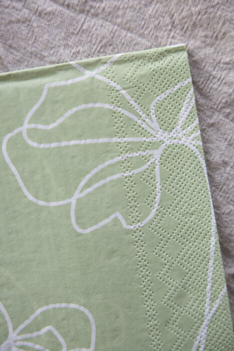 Papierserviette Blomma, grün, Blütenblätter 11 x 21cm von Storefactory