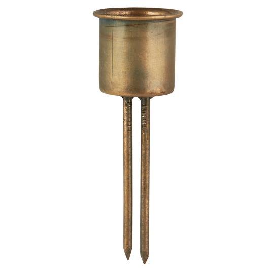 Kerzenhalter Spieß, doppelt, hoch, für Stabkerzen, gold