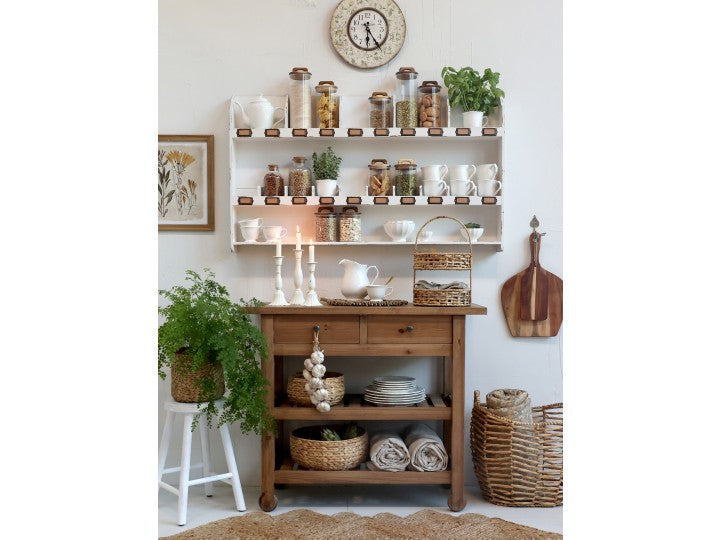 Aufbewahrungsbehälter, Glasbehälter, Keksglas, Akaziendeckel, sehr groß 30x10cm