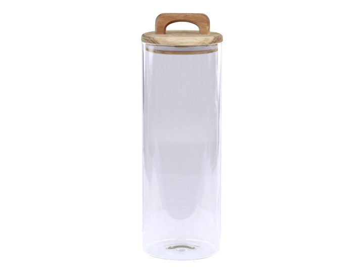 Aufbewahrungsbehälter, Glasbehälter, Keksglas, Akaziendeckel, sehr groß 30x10cm