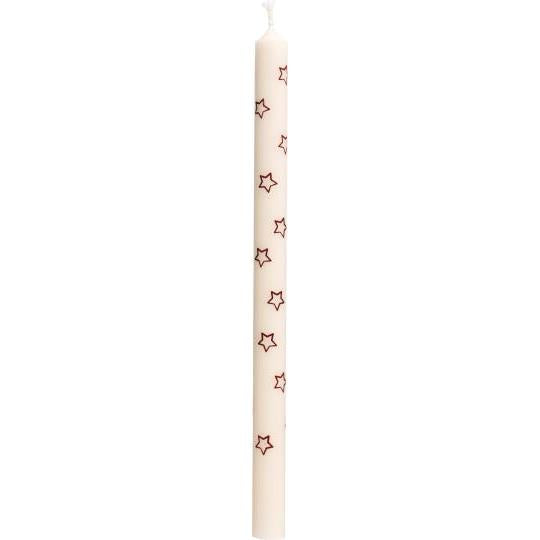 Set Bleistiftkerzen, braune Sterne, dünne Kerzen, 20cm, naturgrau