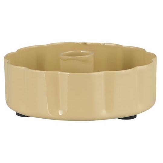 Kerzenhalter, Blume, wellige Kante, gelb, für Bleistiftkerzen