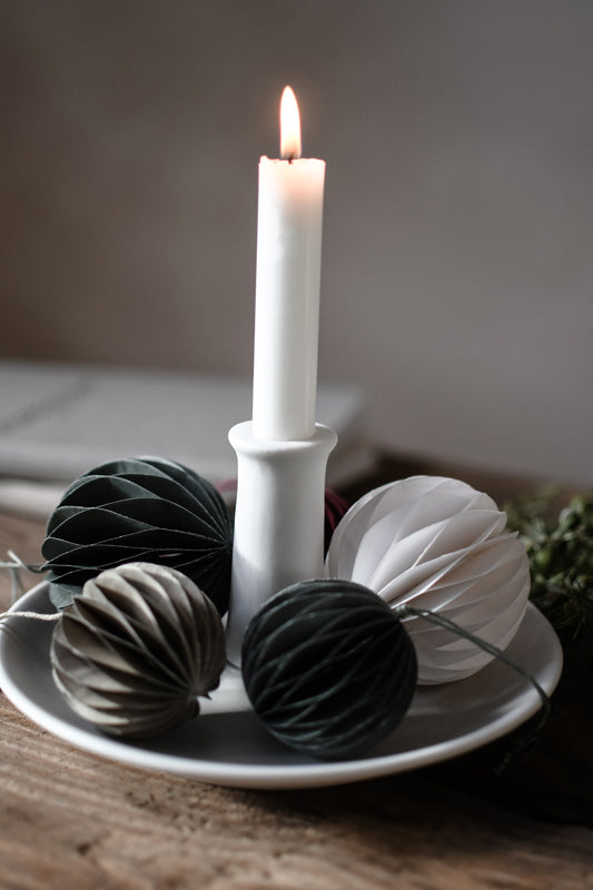 Papierkugel Bona, Faltkugel, Weihnachtskugel, dunkel grün, klein