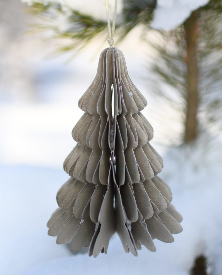 Papier Tannenbaum Granstad, beige, klein, Weihnachtsbaum