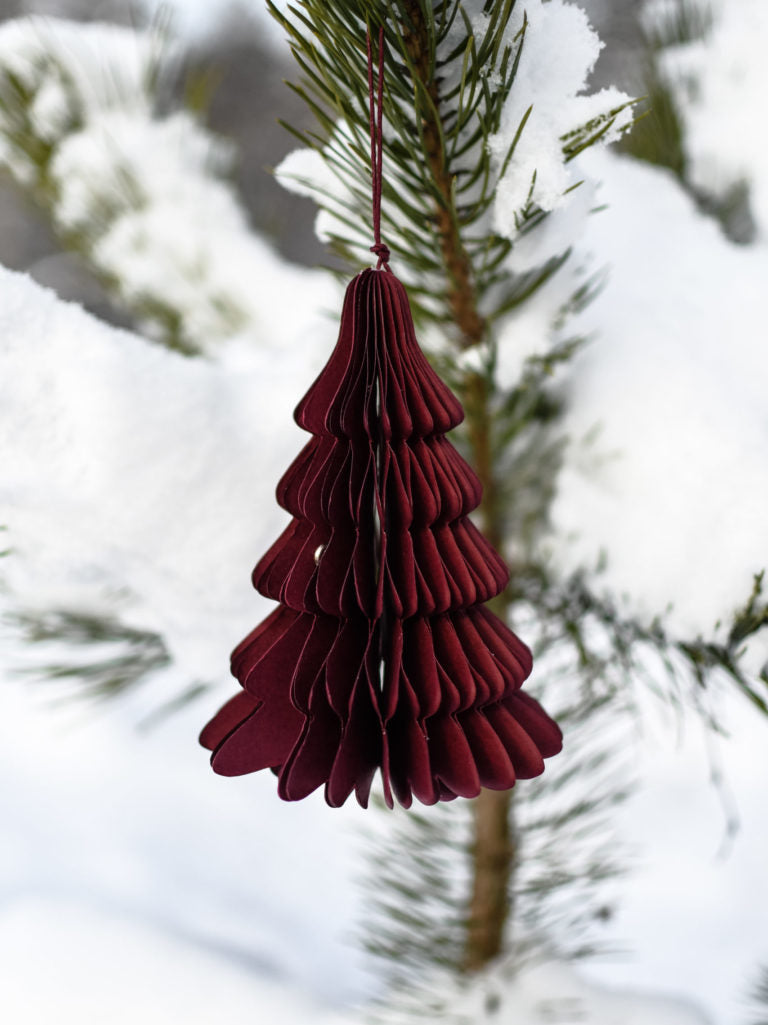 Papier Tannenbaum Grandtad, rot, klein
