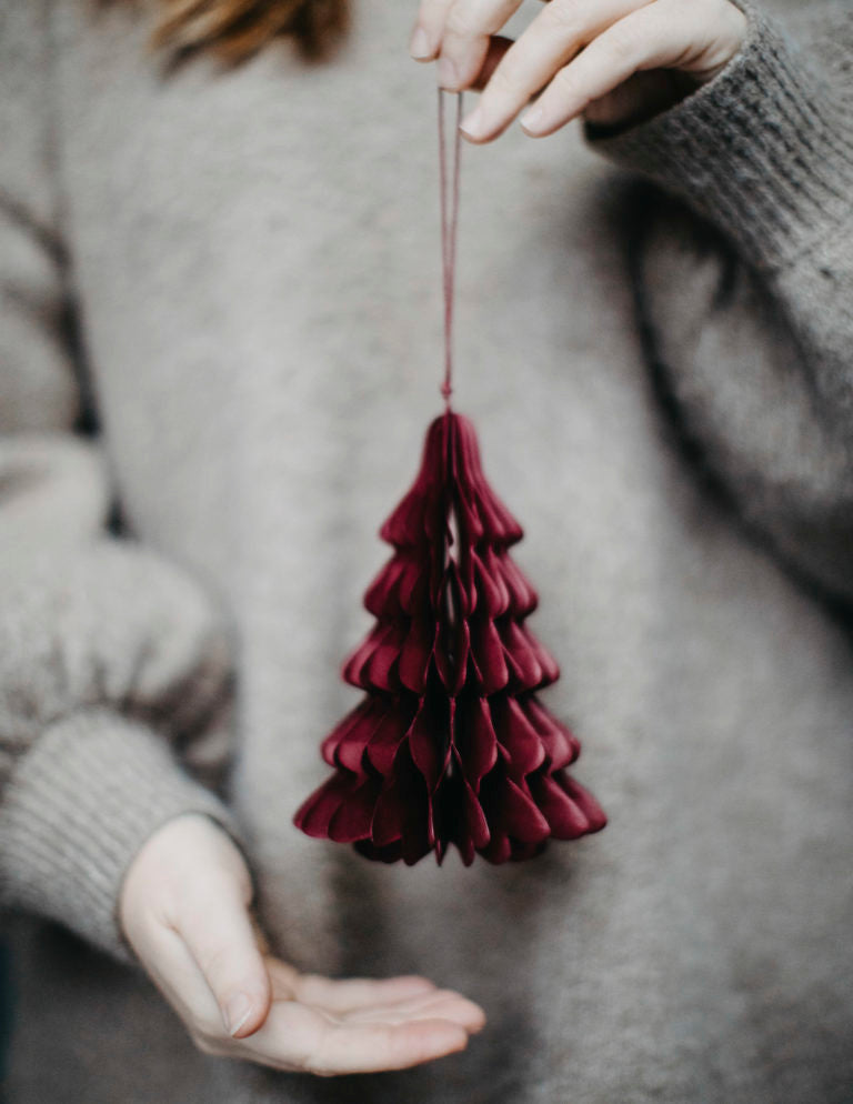 Papier Tannenbaum Grandtad, rot, klein