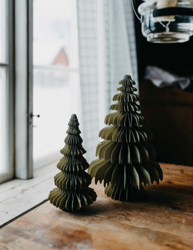 Papier Tannenbaum Grandtad, beige, mittel, Weihnachtsbaum