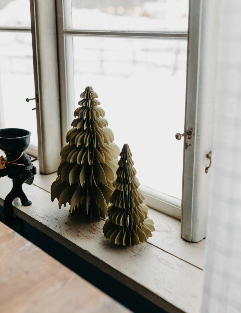 Papier Tannenbaum Grandtad, beige, mittel, Weihnachtsbaum