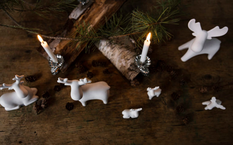 Keramikfigur Ivan, Rentier, Elch, groß, Weihnachtsdeko