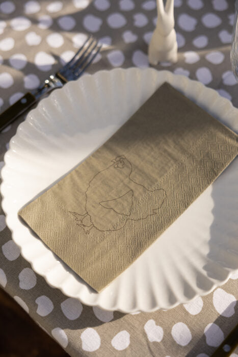 Papierserviette Höna/Tupp, Huhn, natur, 11 x21cm von Storefactory
