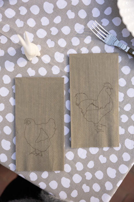 Papierserviette Höna/Tupp, Huhn, natur, 11 x21cm von Storefactory