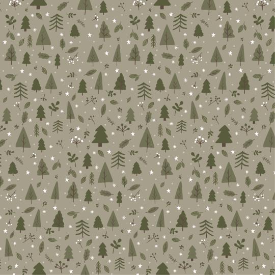 Servietten Set, grüner Weihnachtswald, 40x40cm, 50 Stk.