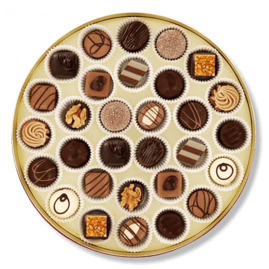 Pralinenschachtel "Mistelzweig" - 30 alkoholfreie Pralinen in Geschenkkartonage