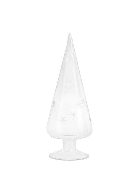 Glasfichte Granbo, groß, 20x9cm, Schneeflocken