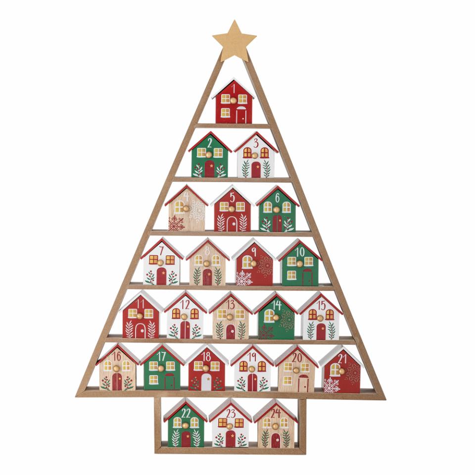 Kalender Calvin, zum selbst befüllen, Tannenbaum, bunte Boxen