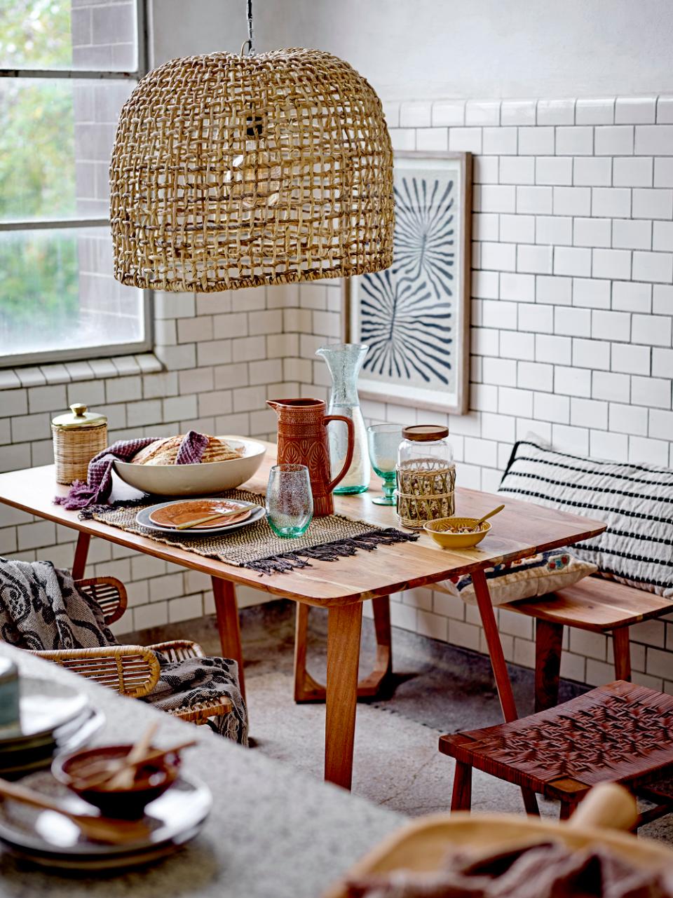 Gefäß Abas, 2er Set, rattangeflochten, Golddeckel, Messing, Edelstahl