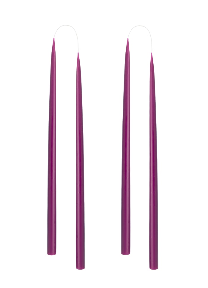Kerzen, Stabkerzen, 35cm, von Hand gezogen, flieder, lila