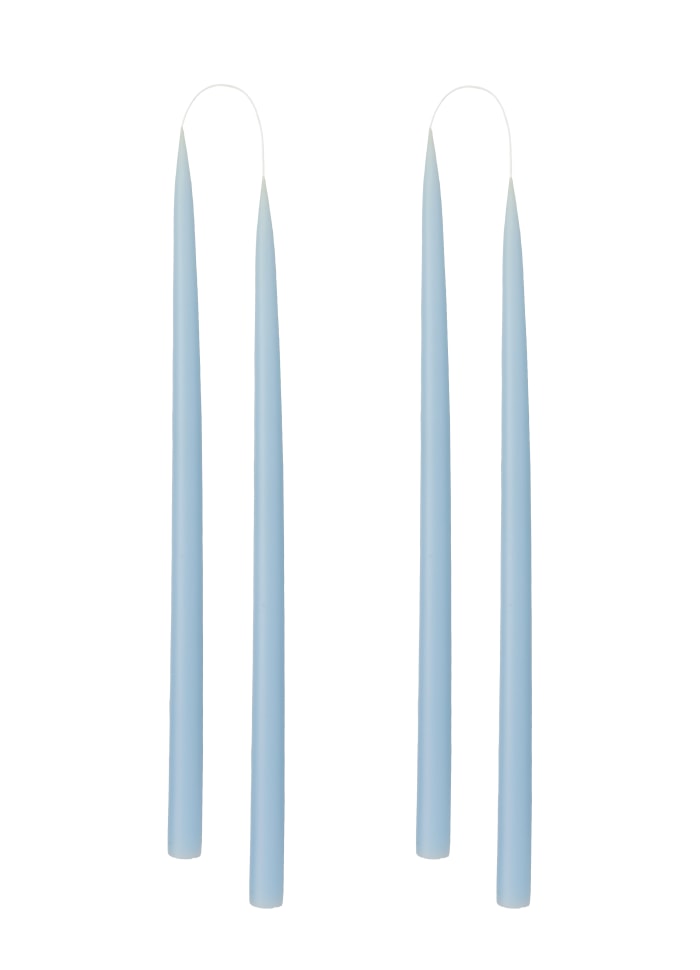 Kerzen, Stabkerzen, 35cm, von Hand gezogen, blau, pastell blau