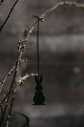 Holzdeko Hugo, Hase Anhänger, schwarz