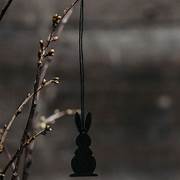 Holzdeko Hugo, Hase Anhänger, schwarz