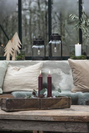 dicke Kerze, rustikale Kerze, Altarkerze, 25cm, rhododendron, dunkel rot