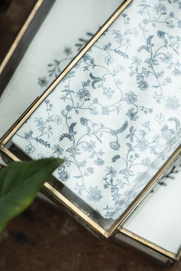 Vintage Glas Box, Serviettenbox, Schachtel aus Glas und Metall, gold, länglich, Solitaire